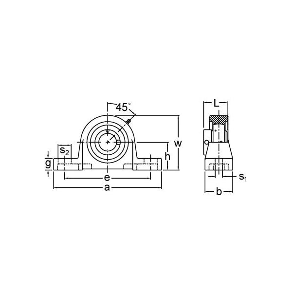 SINGLE ROW BALL BEARING, 1-7/16'' HEAVY ECCENTRIC COLL PILLOW BLOCK